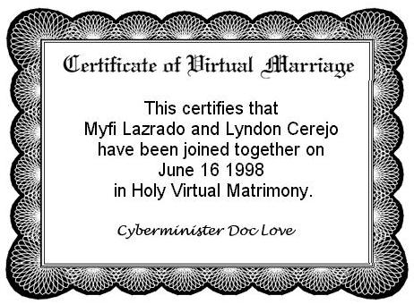 Our Wedding Certificate